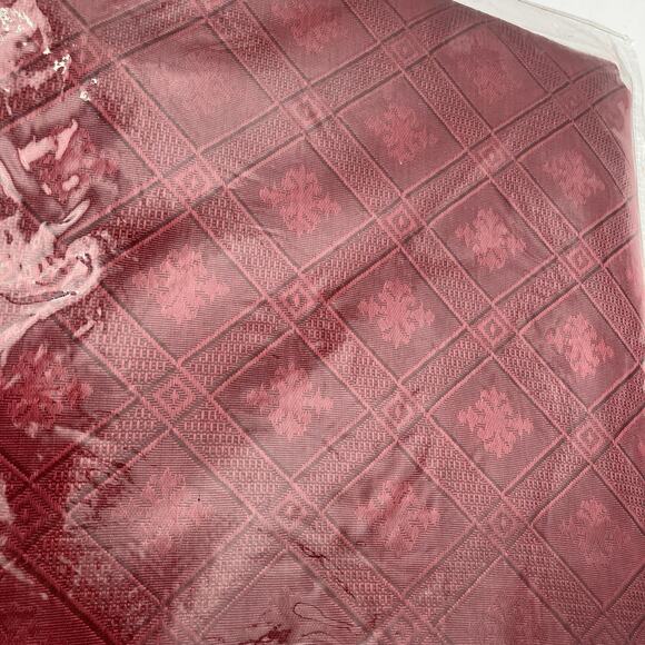 Rama Rose Jacquard Tablecloth W/10 Napkins Elegant Dining 60" x 120” Burgundy - Picture 4 of 4